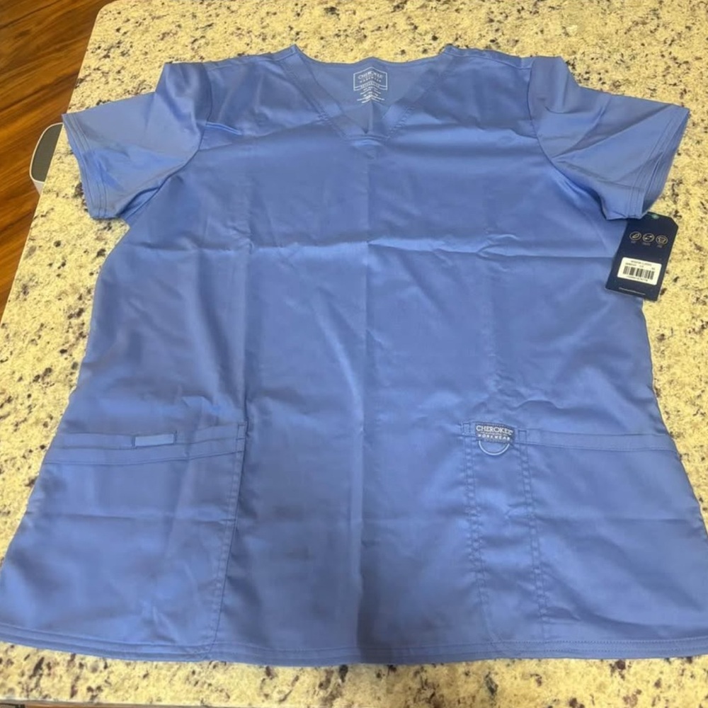 Cherokee Indigo V-Neck Scrub Top